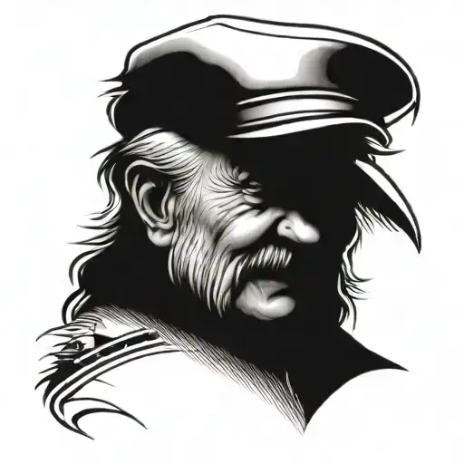 grandpa 1932, cruise ship sailing tattoo design idea