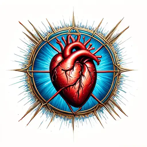 heartagram surrounded tattoo design idea