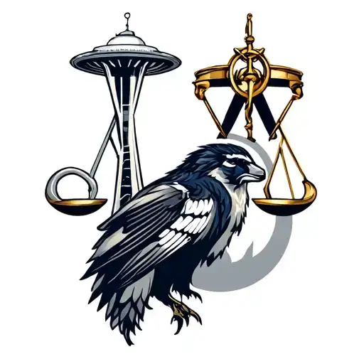 Seattle Seahawks  with Taurus cancer and Libra zodiac signs tattoo  tattoo design idea