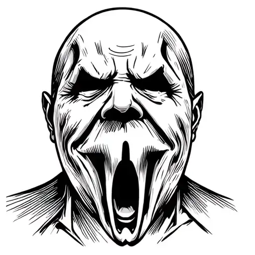 ghostface scream character tattoo design idea