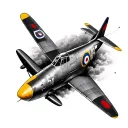 spitfire plane tattoo design idea