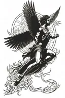icarus falling from the sun tattoo design idea