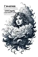 I'd rather fear over love loyalty come before royalty with clouds tattoo design idea