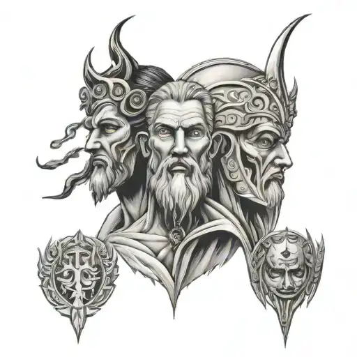 elijah and Baal prophets  tattoo design idea