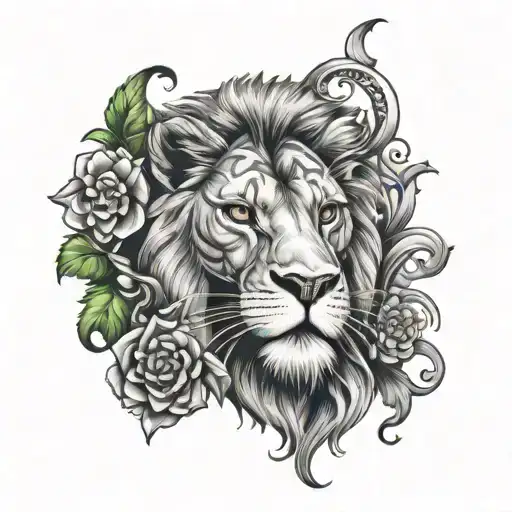 Scottish tattoo comprised of Scottish lion, Celtic cross and clovers tattoo design idea