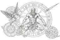 chronos God of time tattoo design idea