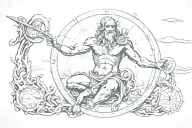 chronos God of time tattoo design idea