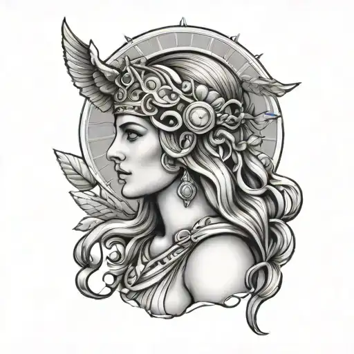 Athena goddess tattoo design idea
