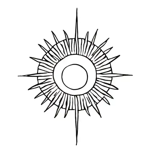 sun and spiral symbol in it tattoo design idea