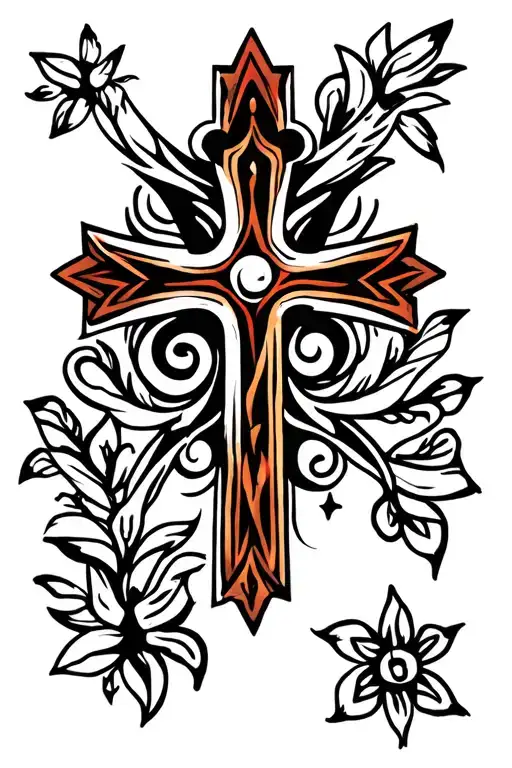 Malta cross and tribal tatto design tattoo design idea
