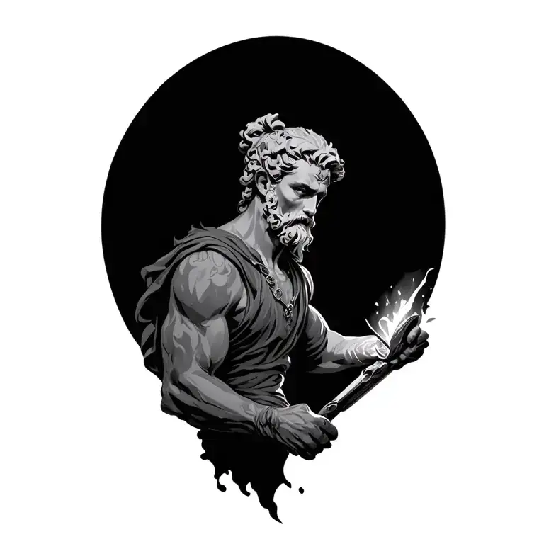 creatio and haephestus smithing tattoo design idea