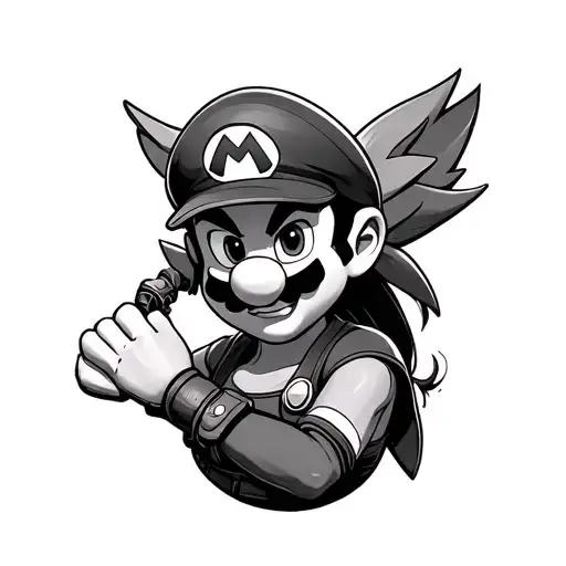 mario, crash bandicoot and lara croft tomb raider tattoo design idea