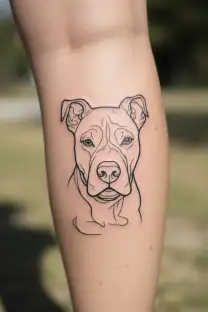 cute pitbull dog tattoo design idea