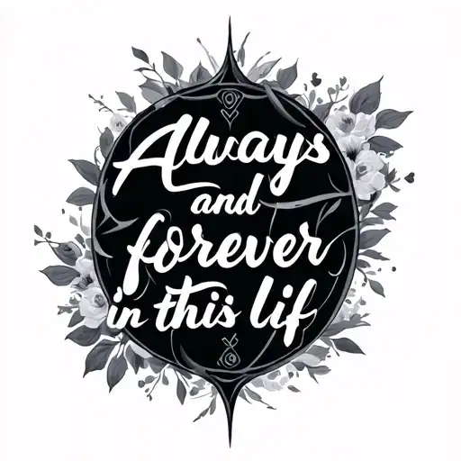 "Always and forever in this lif" Forever Symbol tattoo design idea