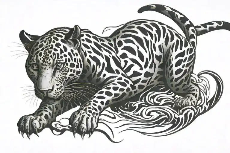back panther tattoo design idea