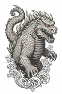 godzilla tattoo design idea