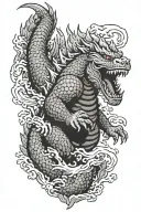 godzilla tattoo design idea