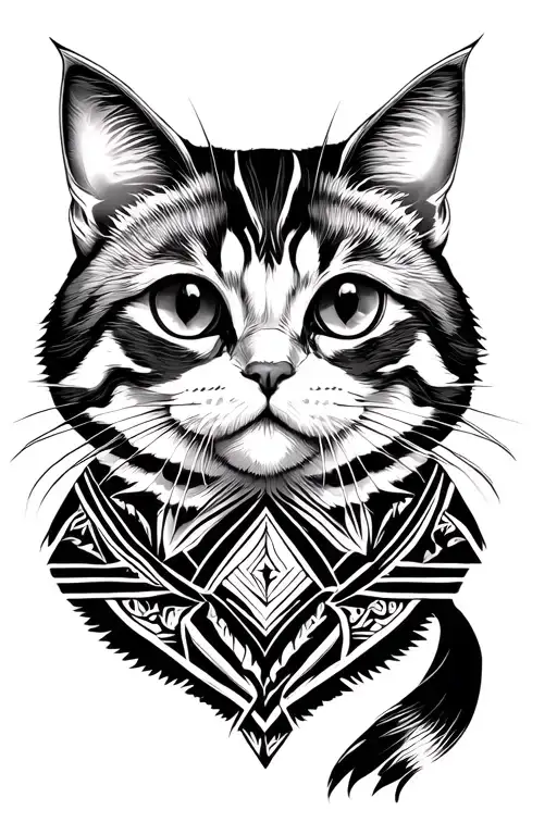 Persian Cat tattoo design idea