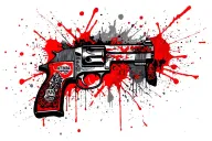 And 47 Gun tattoo design idea