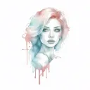 sexy bloody girl tattoo design idea
