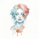 sexy bloody girl tattoo design idea