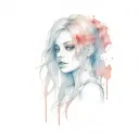 sexy bloody girl tattoo design idea