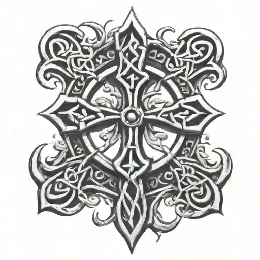 Celtic cross roots  tattoo design idea