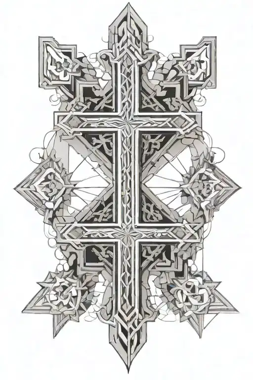 Romans 12 21 Cross of crucifixion tattoo design idea