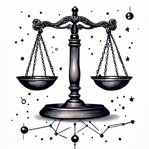 Constellation Balance Scale tattoo design idea
