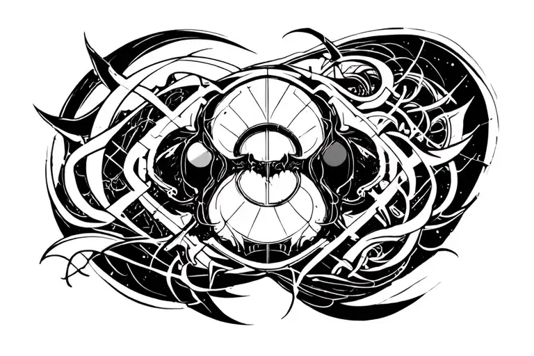 cyber sigilism tattoo design idea