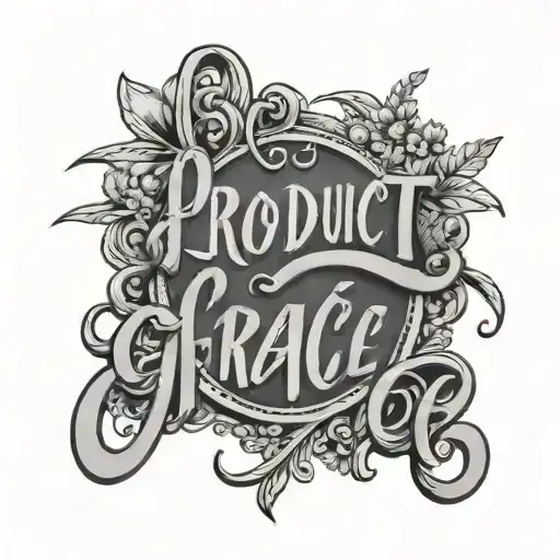 Product Of Grace Spelled In Cursive font tattoo design idea