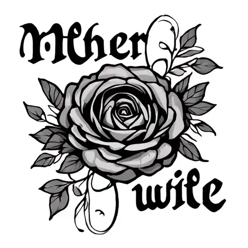 "Mother wife" anagrams " CALY" tattoo design idea