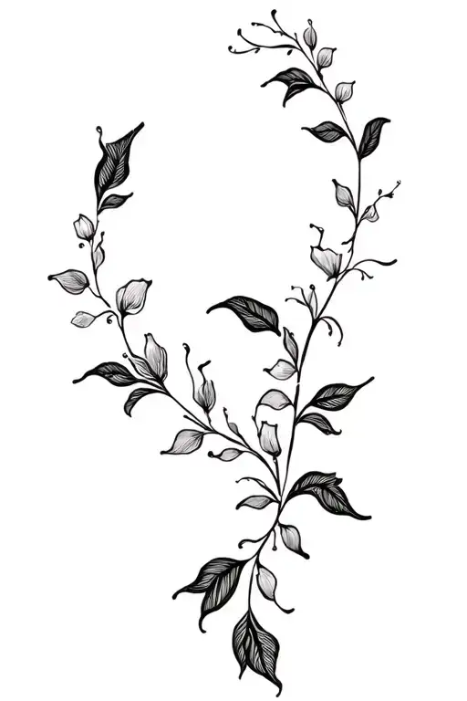 floral vine wrapping tattoo design idea