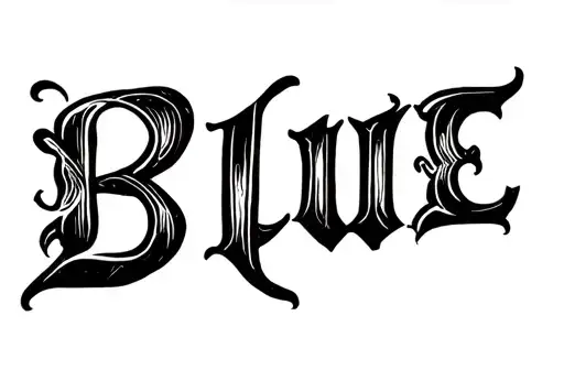 "Blue" tattoo design idea