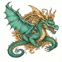Dragon books tattoo design idea