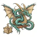 Dragon books tattoo design idea