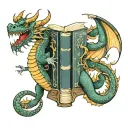 Dragon books tattoo design idea