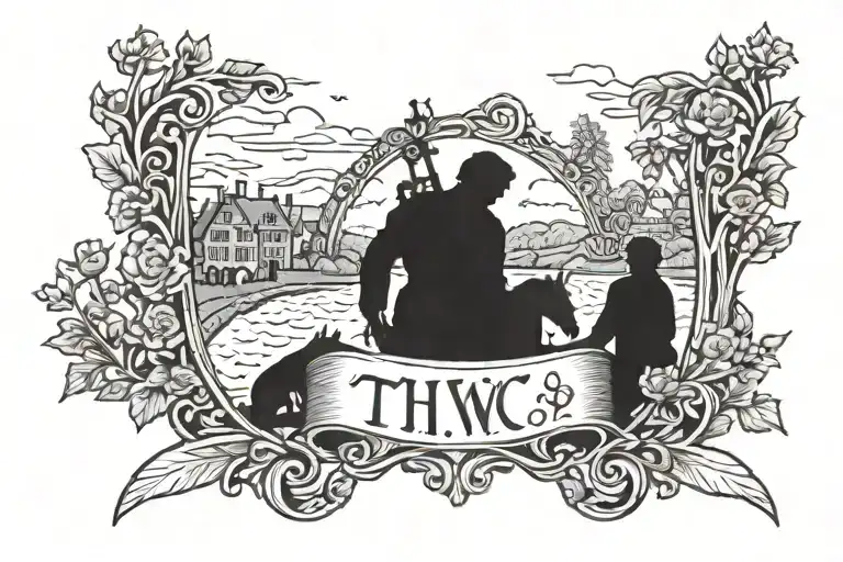 thw ords village boy in old english font  tattoo design idea