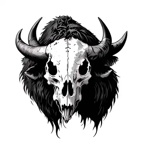 Bison Skull tattoo design idea