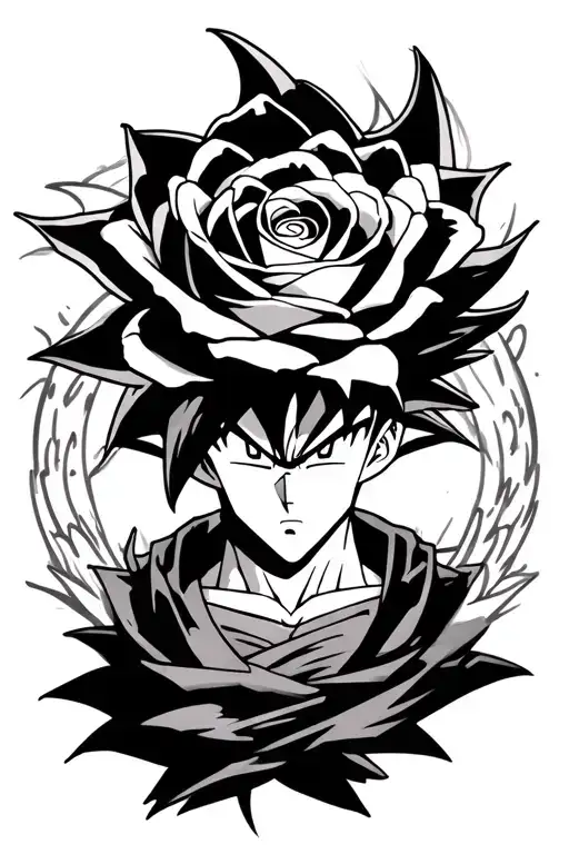 Goku black rose / goku ultra instinct tattoo design idea