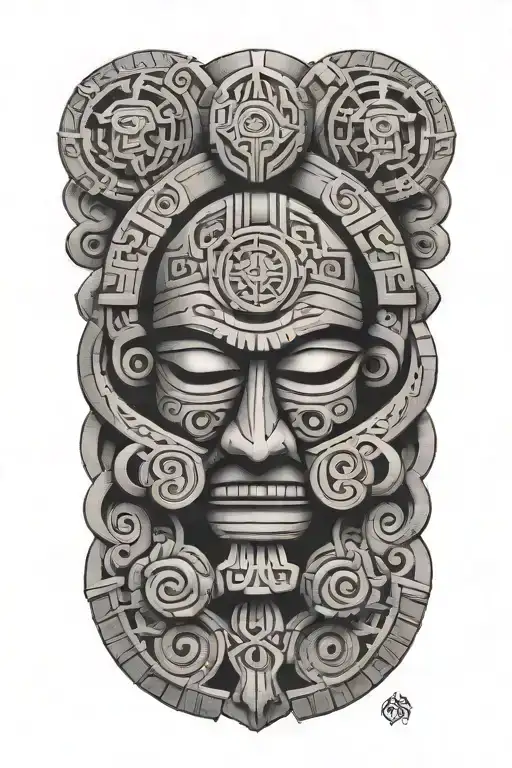 Curcular Mayan Symbols Concept tattoo design idea