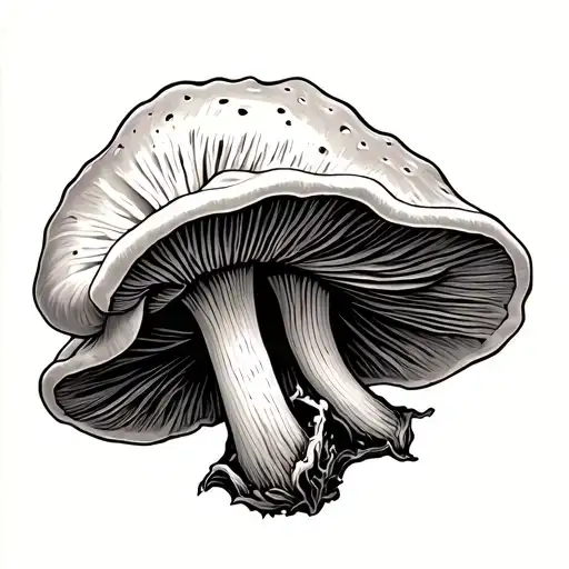 oyster mushroom tattoo design idea