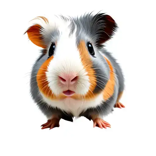 fluffy grey and white guinea pig tattoo design idea