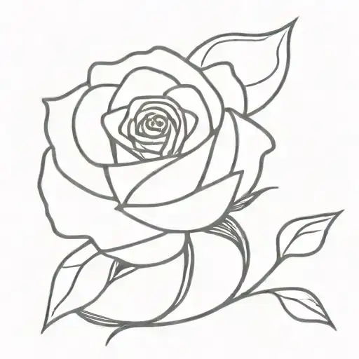a single rose with a bow tied around the stem  tattoo design idea