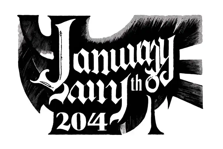 Roman numerals of January 28th 2004 tattoo design idea