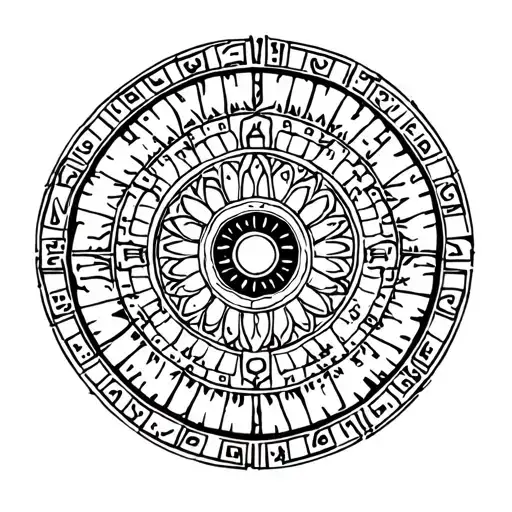 Aztec calendar tattoo design idea