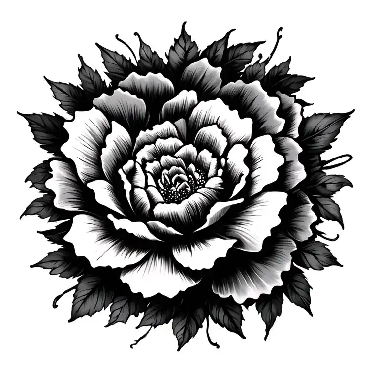 floral design represents strength tattoo design idea