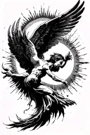 icarus flying towards the sun tattoo design idea