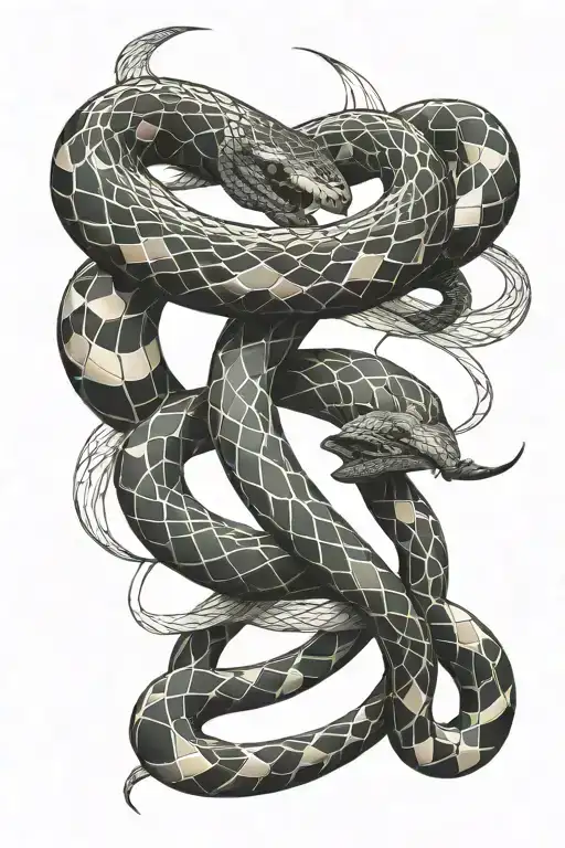 snake wrapped tattoo design idea