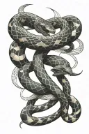 snake wrapped tattoo design idea
